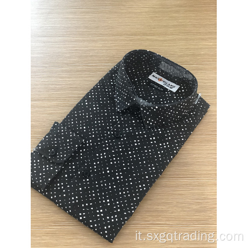 Camicia da uomo in spandex a maniche lunghe con stampa